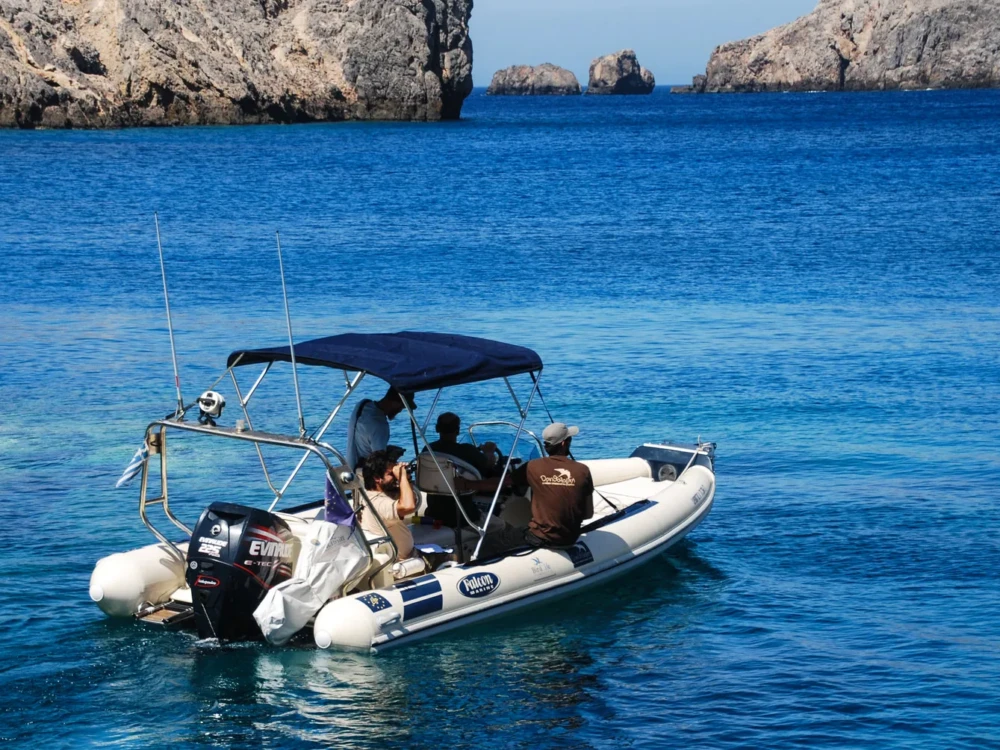 Η καταγραφή του πληθησμού και η πρόσβαση στις αποικίες του Μαυροπετρίτη γίνεται με φουσκωτό.