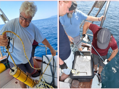 Τα ποντισμένα υδρόφωνα τοποθετούνται σε σταθερές θέσεις.